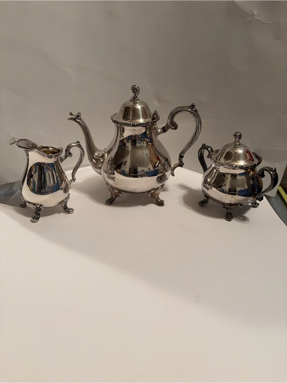 Vintage Webster Wilcox Joanne Silverplate 3-Pc Tea Set - (7203 -7204)